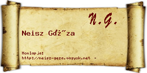 Neisz Géza névjegykártya