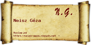 Neisz Géza névjegykártya
